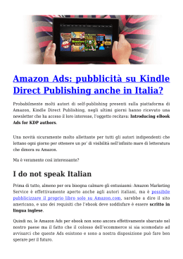 Amazon Ads: pubblicità su Kindle Direct Publishing anche in Italia?