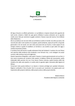 Presidente Roberto Maroni - Il Duomo si racconta