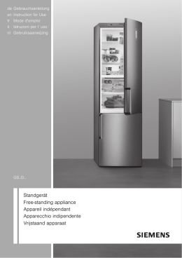 Standgerät Free-standing appliance Appareil indépendant
