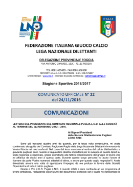 comunicazioni - CalcioWebPuglia