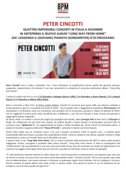 com stampa_ PETER CINCOTTI TOUR ITALIA