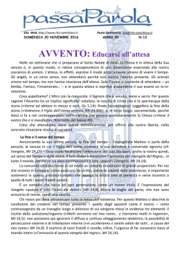 Leggi il Messaggio completo con il Calendario del 20 11 2016