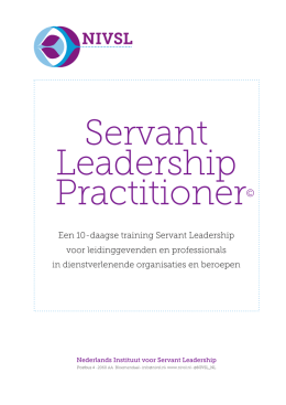 nformatie-en inschrijfformulier Servant Leadership Practitioner 201