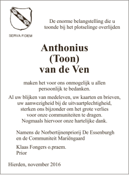 Anthonius (Toon) van de Ven