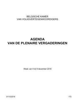 agenda van de plenaire vergaderingen