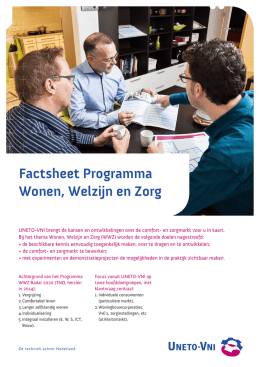 Factsheet Programma Wonen, Welzijn en Zorg