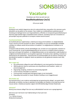 Vacature - Sionsberg