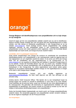 Orange Belgium rolt identificatieproces voor prepaidklanten uit