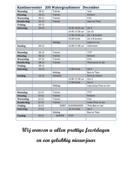 Wij wensen u allen prettige feestdagen en een gelukkig nieuwjaar