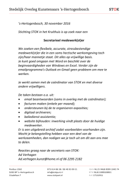 Secretarieel medewerk(st)er - STOK Stichting Stedelijk Overleg