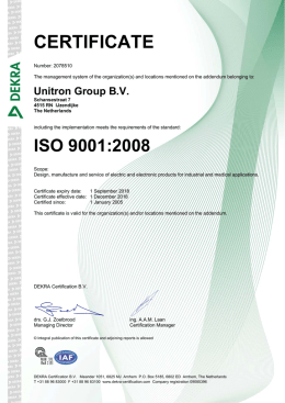 ISO 9001-2008 - Unitron Group