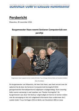 Persbericht - Senioren Computerclub Koningshof