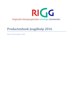 Productenboek Jeugdhulp 2016