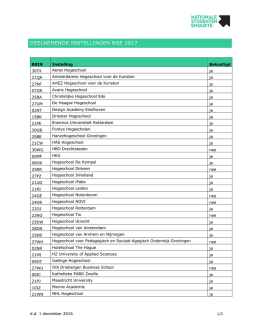 Lijst deelnemende instellingen NSE 2017