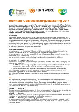 Informatie Collectieve zorgverzekering 2017