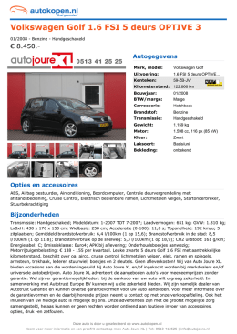 Volkswagen Golf 1.6 FSI 5 deurs OPTIVE 3