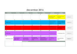 Activiteiten kalender 2016/2017