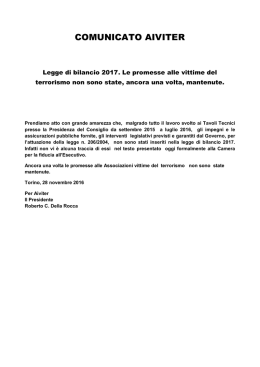 Legge di bilancio 2017 - Associazione Italiana Vittime del