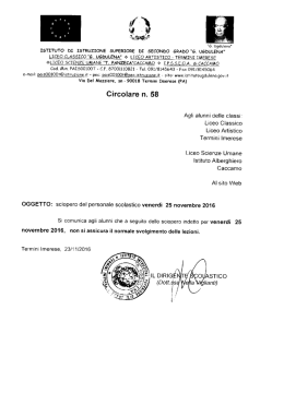 circolare n. 58 comunicazione per gli alunni