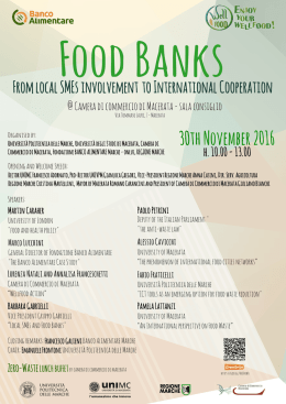 Food banks from local SMEs involvement to International Cooperation