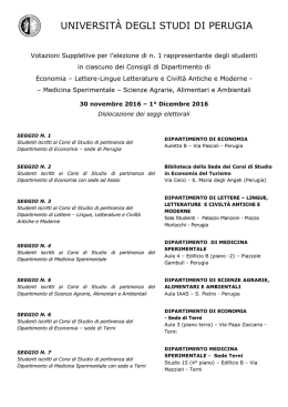 Dislocazione seggi Elettorali - Università degli Studi di Perugia