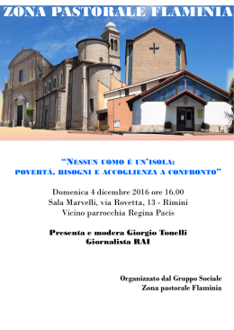 Conferenza 4 dicembre Nessun uomo &egrave; un`isola