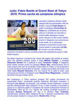 Judo: Fabio Basile al Grand Slam di Tokyo 2016
