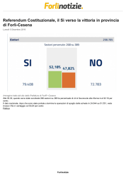 Referendum Costituzionale, il Sì verso la vittoria in provincia di Forlì