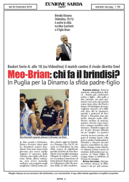 Brindisi-Dinamo - Dinamo Sassari