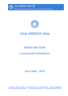 Storia del Club - Club UNESCO di Alba