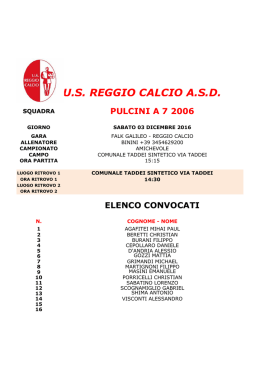 TADDEI 15:15 - US Reggio Calcio ASD