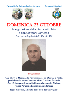 domenica 23 ottobre - Parrocchie di Dogliani