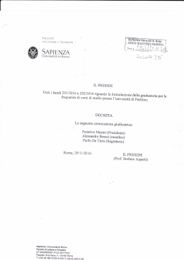 Decreto nomina commissione - Sapienza