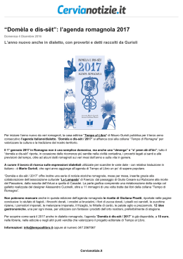 “Domèla e dis-sët”: l`agenda romagnola 2017