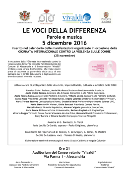 le voci della differenza - Conservatorio A. Vivaldi Alessandria