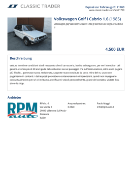 Volkswagen Golf I Cabrio 1.6 (1985) 4.500 EUR