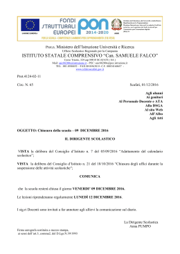 sospensione attivit&agrave; didattiche 09-12