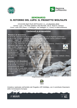 seminario il ritorno del lupo: il progetto wolfalps