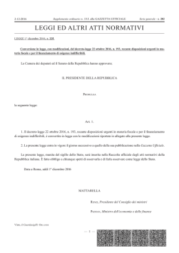 Legge 1 dicembre 2016 n. 225