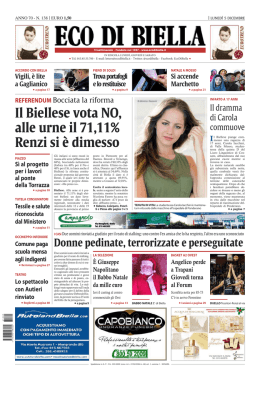Il Biellese vota NO, alle urne il 71,11% Renzi si è dimesso