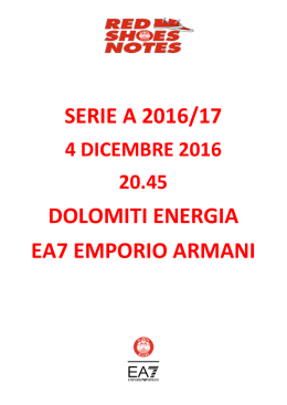 serie a 2016/17 dolomiti energia ea7 emporio armani