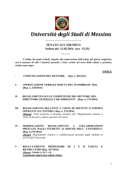 S.A. 11.05.2016 - Università degli Studi di Messina