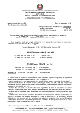 Ufficio Scolastico Regionale per la Puglia UFFICIO III Ambito