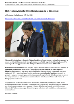 Referendum, trionfa il No: Renzi annuncia le