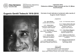 Eugenio Gentili Tedeschi 1916-2016 Giornata di studi dedicata al