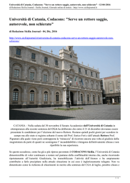 Università di Catania, Codacons