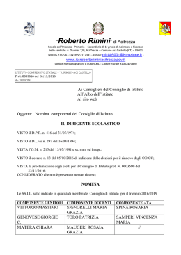 nomina componenti C.I. - 2016-2019 - "Roberto Rimini" di Acitrezza