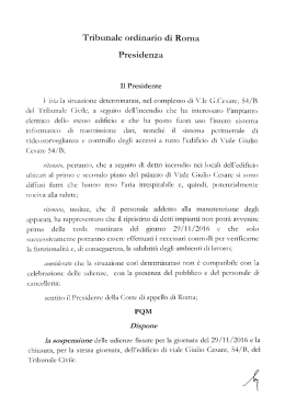Tribunale ordinario di Roma Presidenza