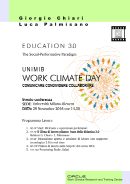 work climate day - unimib - University of Milano
