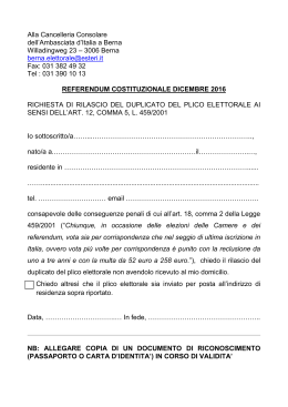 richiesta emissione duplicato - Ambasciata d`Italia